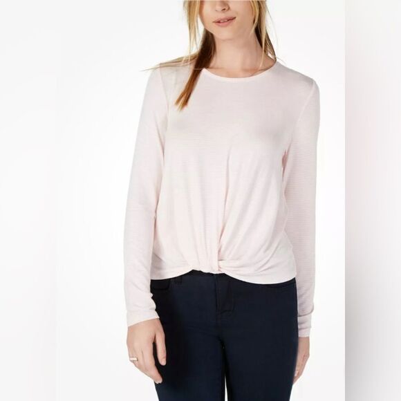 Maison Jules Womens Knit Knot Front T-Shirt NWT Size Small - Picture 1 of 4